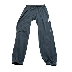 Aviator Nation Dark Gray Track Pants with White Lightning Bolt
